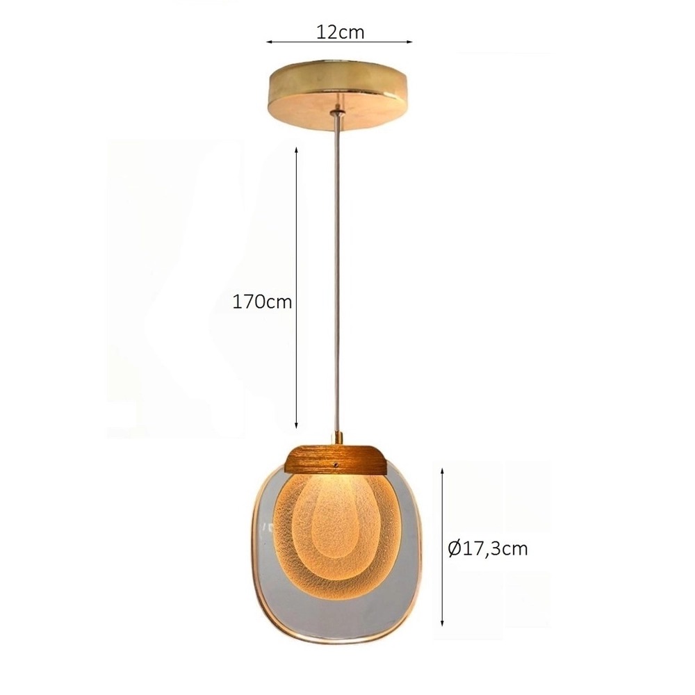 Luminária de teto pendente moderno Sedna de vidro dourado Lustres Gênesis loja online de Lustres e Iluminação Decorativa